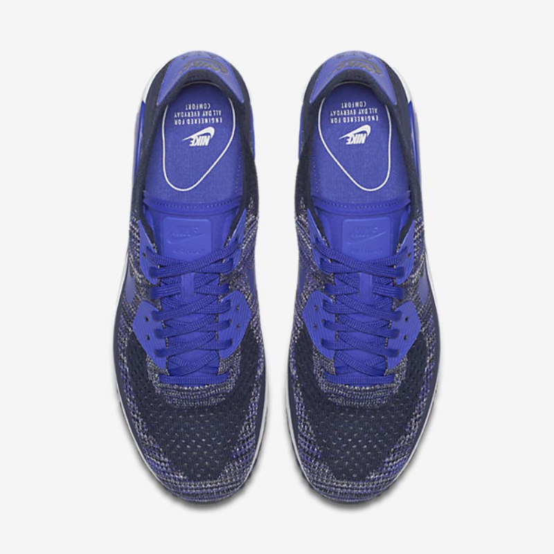 Nike Air Max 90 Miesten Ultra 2.0 Flyknit Navy University Valkoinen Musta Sininen Ensiarvoisen Tärkeä