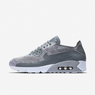Nike Air Max 90 Miesten Ultra 2.0 Flyknit Pure Platinum White Harmaa Wolf Kylmä
