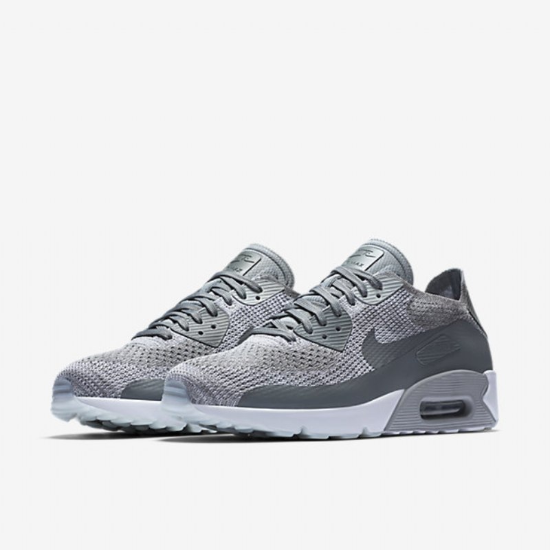 Nike Air Max 90 Miesten Ultra 2.0 Flyknit Pure Platinum White Harmaa Wolf Kylmä