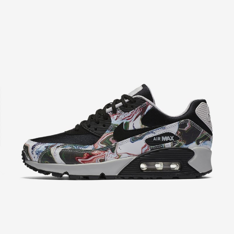 Nike Air Max 90 Naisten Marmoroitu Musta Harmaa Laaja