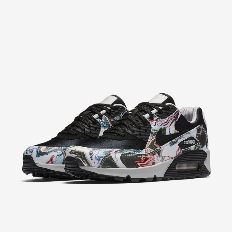 Nike Air Max 90 Naisten Marmoroitu Musta Harmaa Laaja