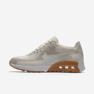 Nike Air Max 90 Naisten Ultra 2.0 Flyknit Sailing Sand Keltainen Purukumi Valkoinen