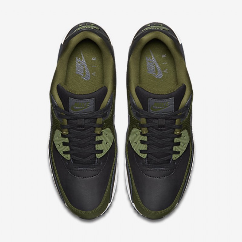 Nike Air Max 90 Premium Miesten Musta Vihreä Legion Palmu Antrasiitti