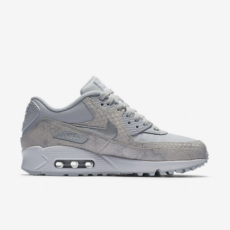 Nike Air Max 90 Premium Naisten Pure Platinum White Metallic Hopea