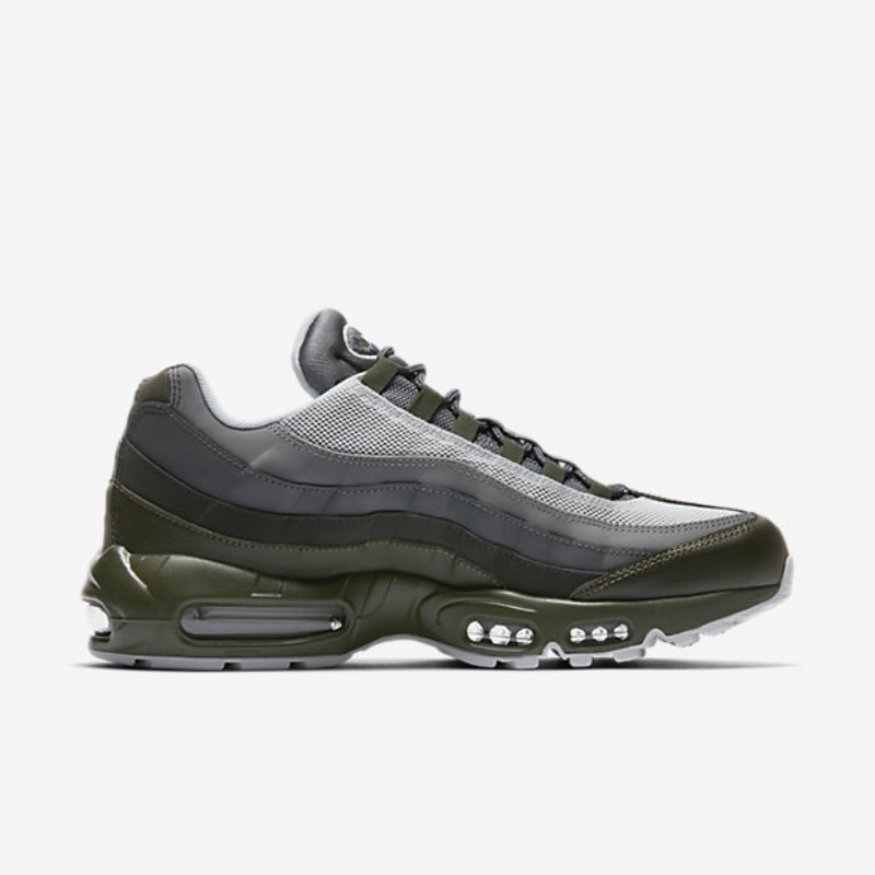 Nike Air Max 95 Essential Miesten Kengät Khaki Cargo Tumma Tina Tummanharmaa Puhdas Platina