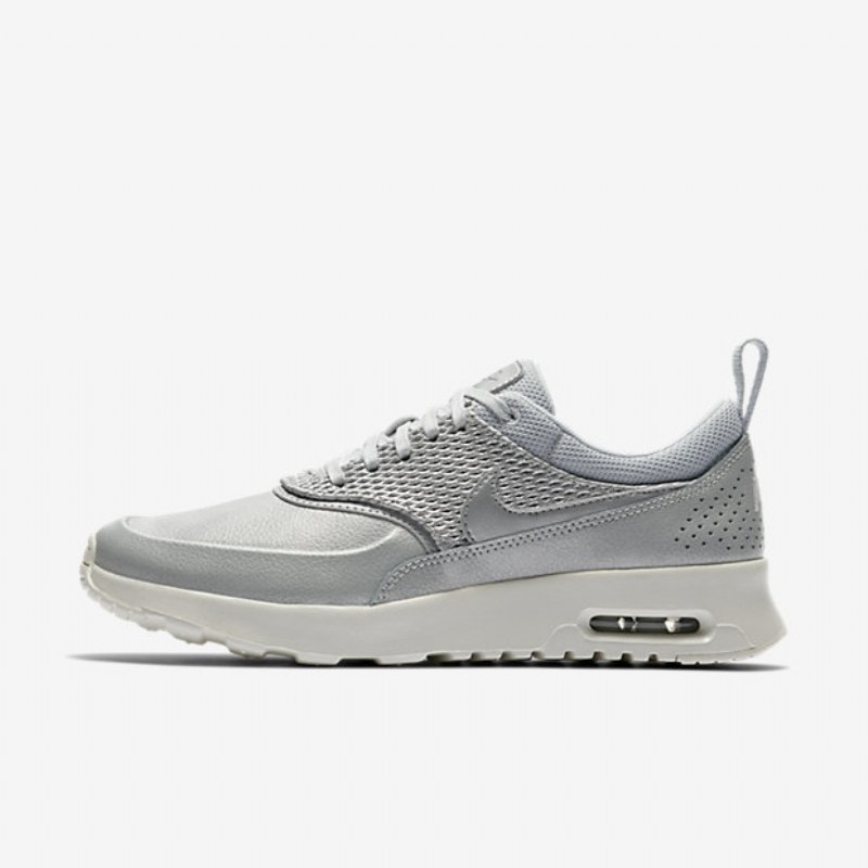 Nike Air Max Thea Premium Leather Naisten Platinum Metallic Purjehdus Pure