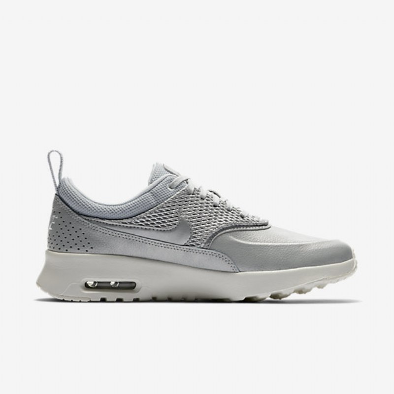Nike Air Max Thea Premium Leather Naisten Platinum Metallic Purjehdus Pure