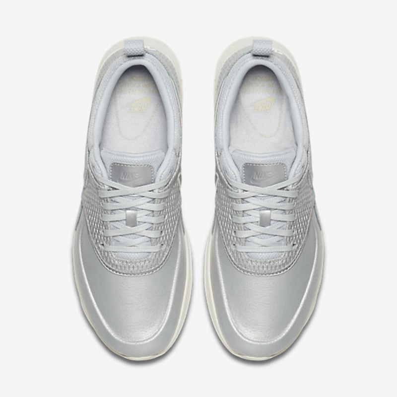 Nike Air Max Thea Premium Leather Naisten Platinum Metallic Purjehdus Pure