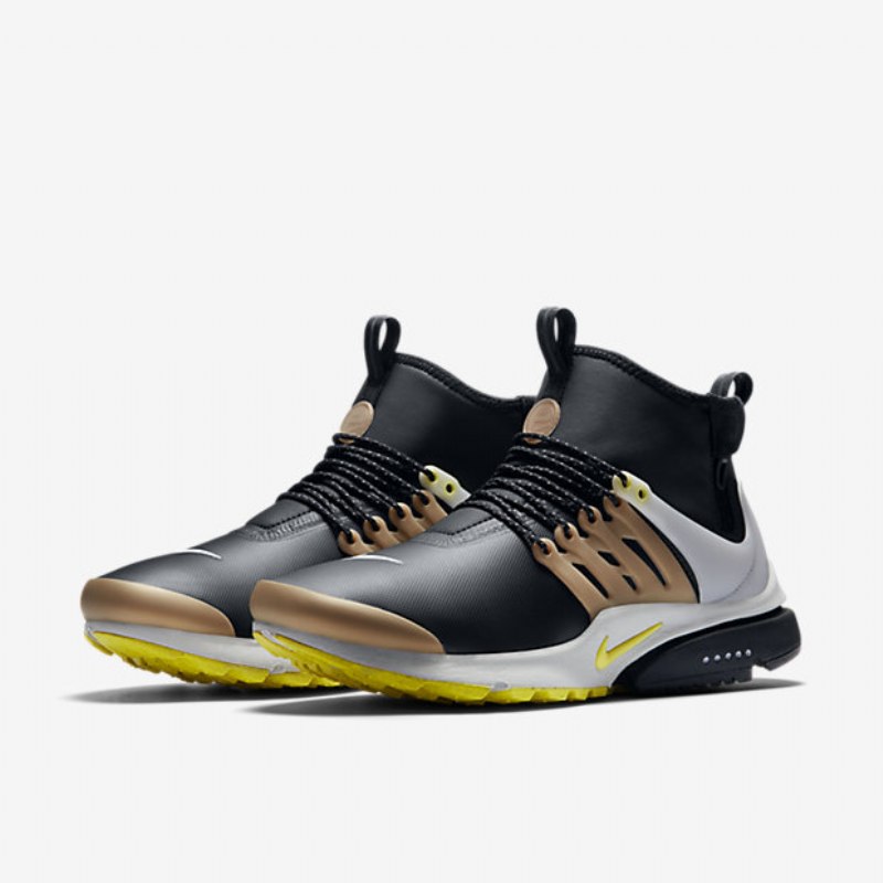 Nike Air Presto Miesten Mutility Black Metallic Gold Neutraali Keltainen Harmaa Viiva