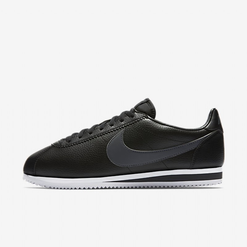 Nike Classic Cortez Leather Miesten Kengät Musta Valkoinen Tummanharmaa