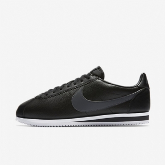 Nike Classic Cortez Leather Miesten Kengät Musta Valkoinen Tummanharmaa