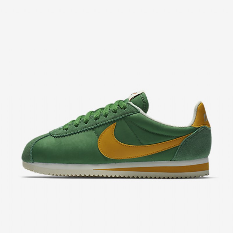 Nike Classic Cortez Nylon Premium -kengät Green Sailing Yellow Ocher