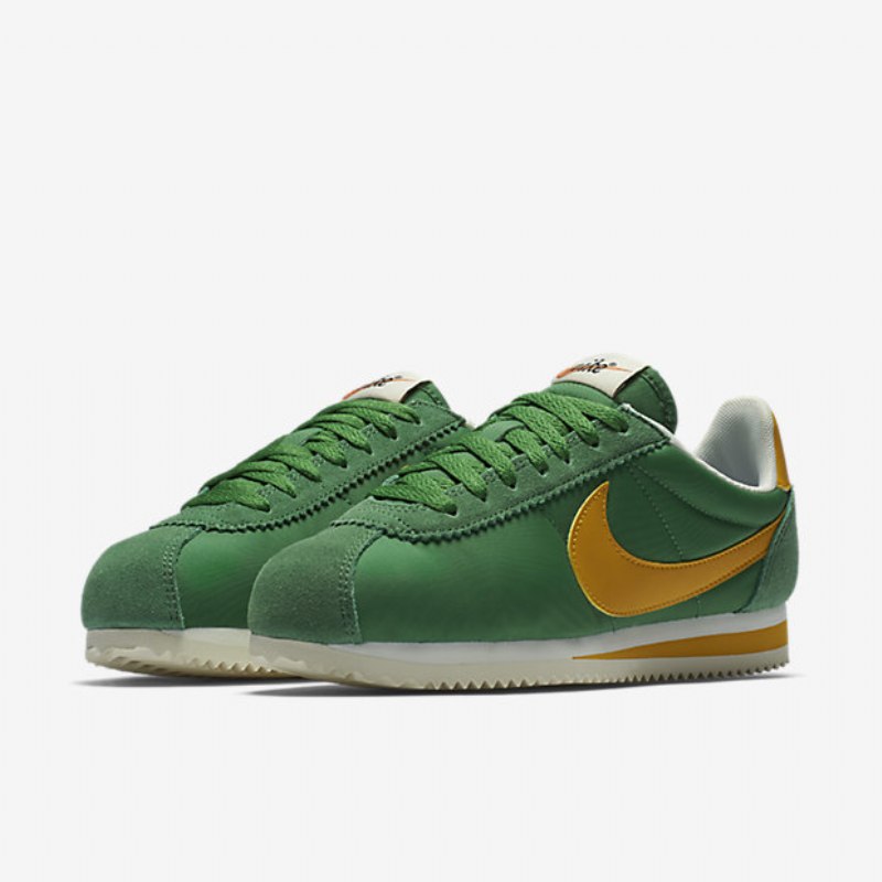 Nike Classic Cortez Nylon Premium -kengät Green Sailing Yellow Ocher