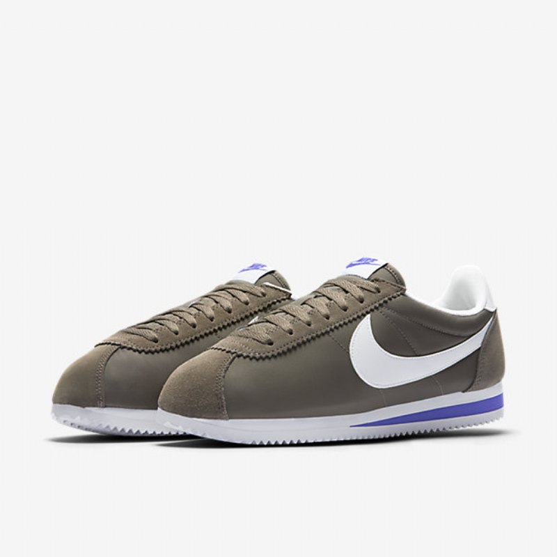 Nike Classic Cortez Nylon Unisex-kengät Dark Mushroom Paramount Sininen Valkoinen