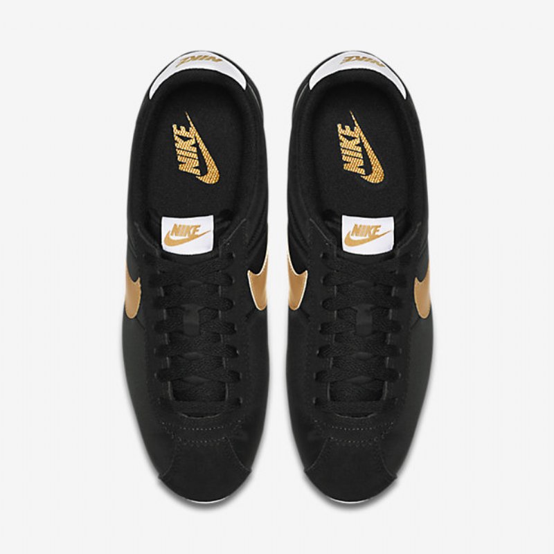 Nike Classic Cortez Nylon Unisex-kengät Musta Valkoinen Metallic Gold