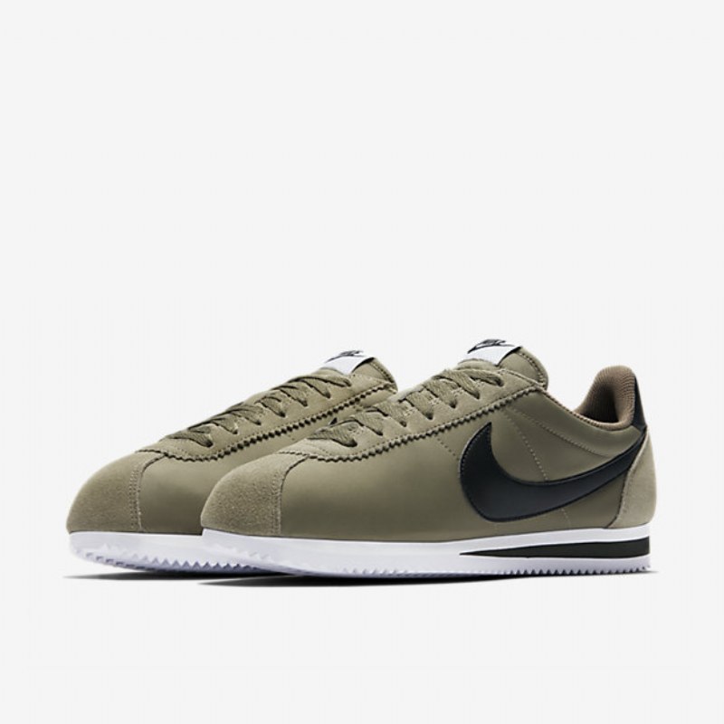 Nike Classic Cortez Nylon Unisex Shoes Trooper White Black
