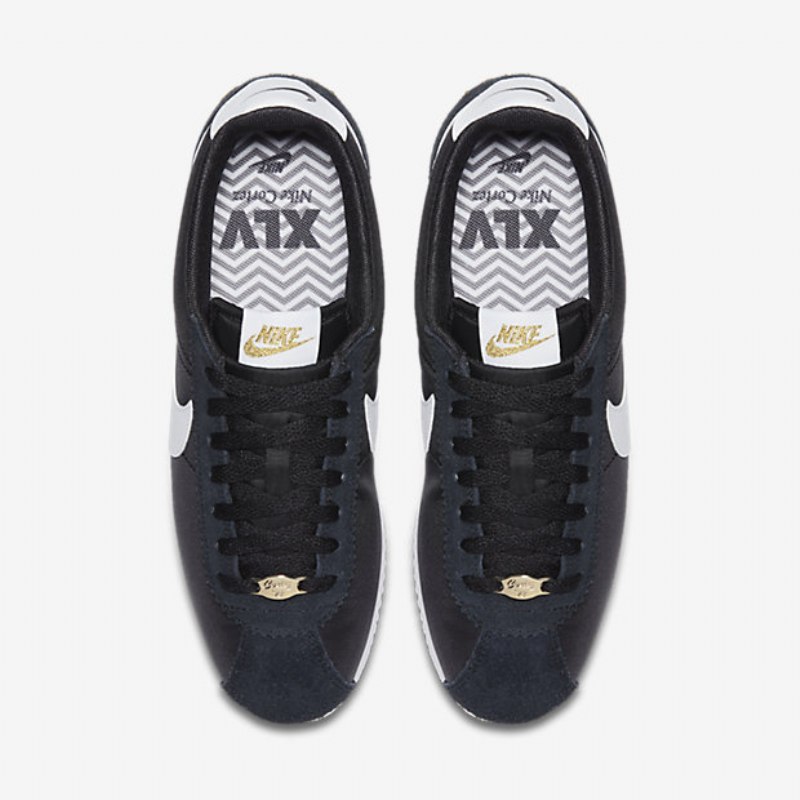 Nike Classic Cortez Xlv Premium -kengät Musta Metallinen Kulta Valkoinen