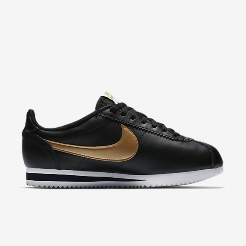Nike Cortez Classic Naisten Black White Metallic Gold