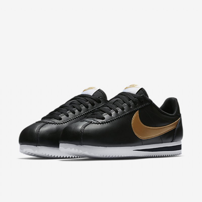 Nike Cortez Classic Naisten Black White Metallic Gold
