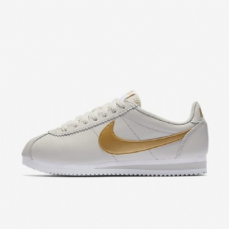 Nike Cortez Classic Naisten Light Bone White Metallic Gold