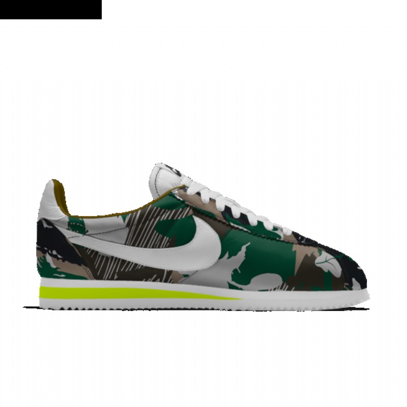 Nike Cortez Shoes Leaf Camo White Volt