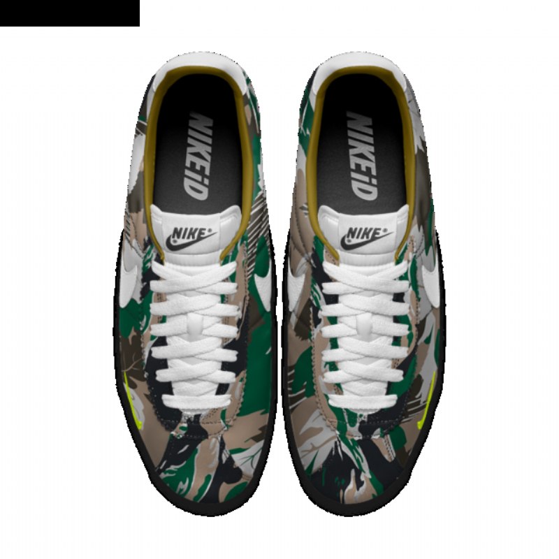 Nike Cortez Shoes Leaf Camo White Volt