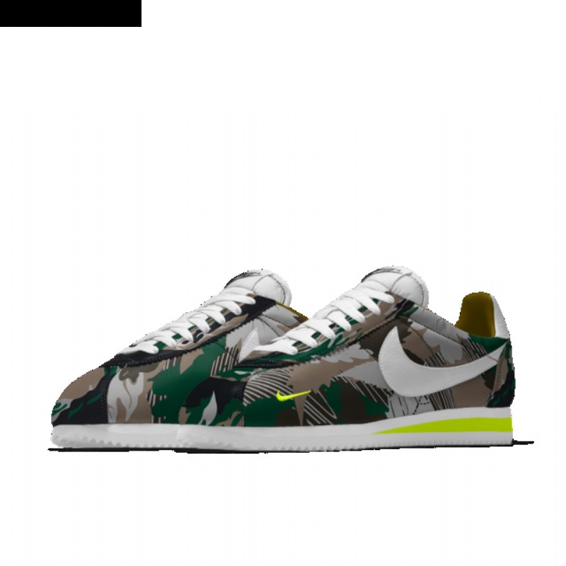 Nike Cortez Shoes Leaf Camo White Volt
