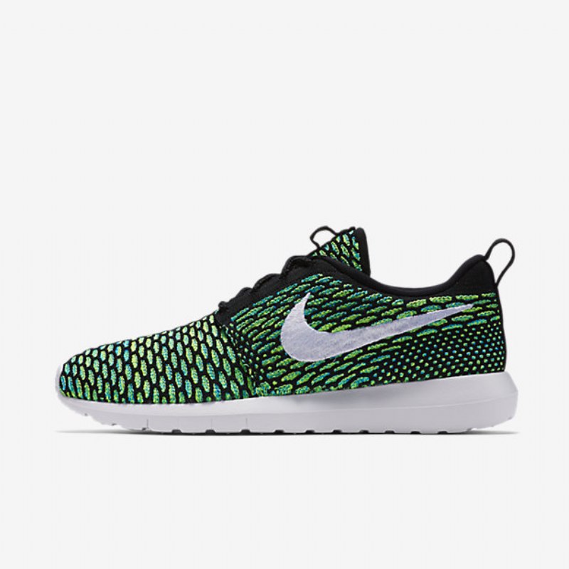 Nike Roshe Flyknit Miesten Musta Vihreä Voltage Volt Valkoinen