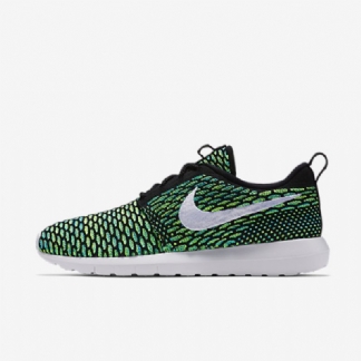 Nike Roshe Flyknit Miesten Musta Vihreä Voltage Volt Valkoinen