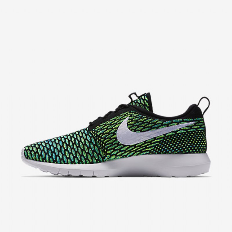 Nike Roshe Flyknit Miesten Musta Vihreä Voltage Volt Valkoinen