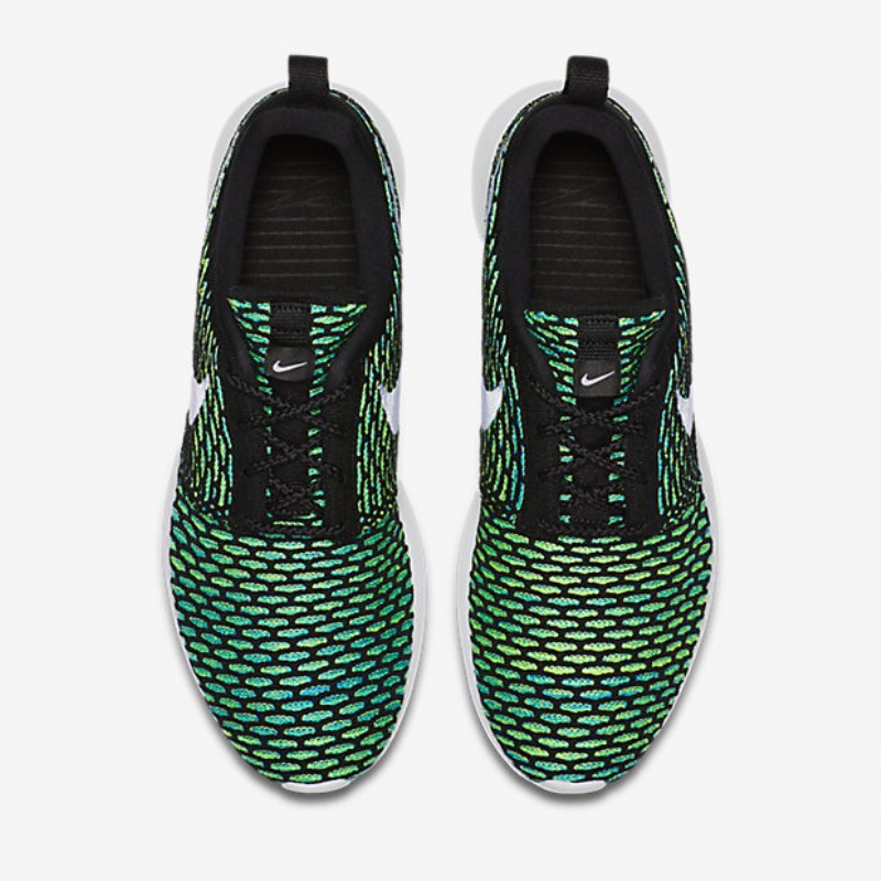 Nike Roshe Flyknit Miesten Musta Vihreä Voltage Volt Valkoinen