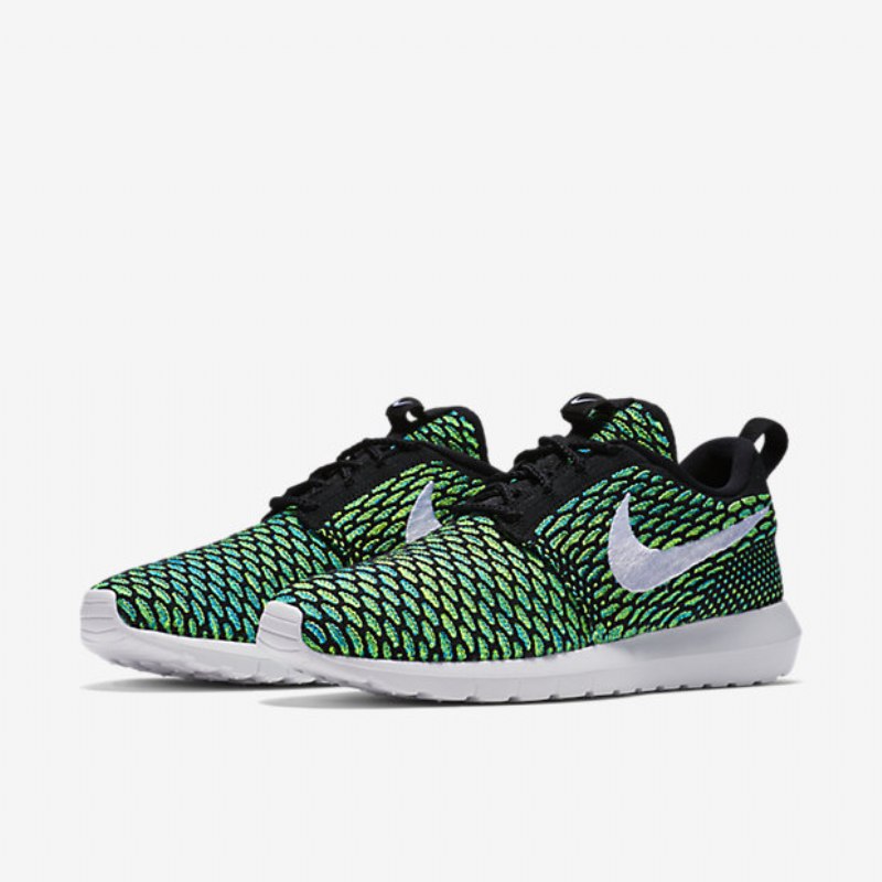 Nike Roshe Flyknit Miesten Musta Vihreä Voltage Volt Valkoinen