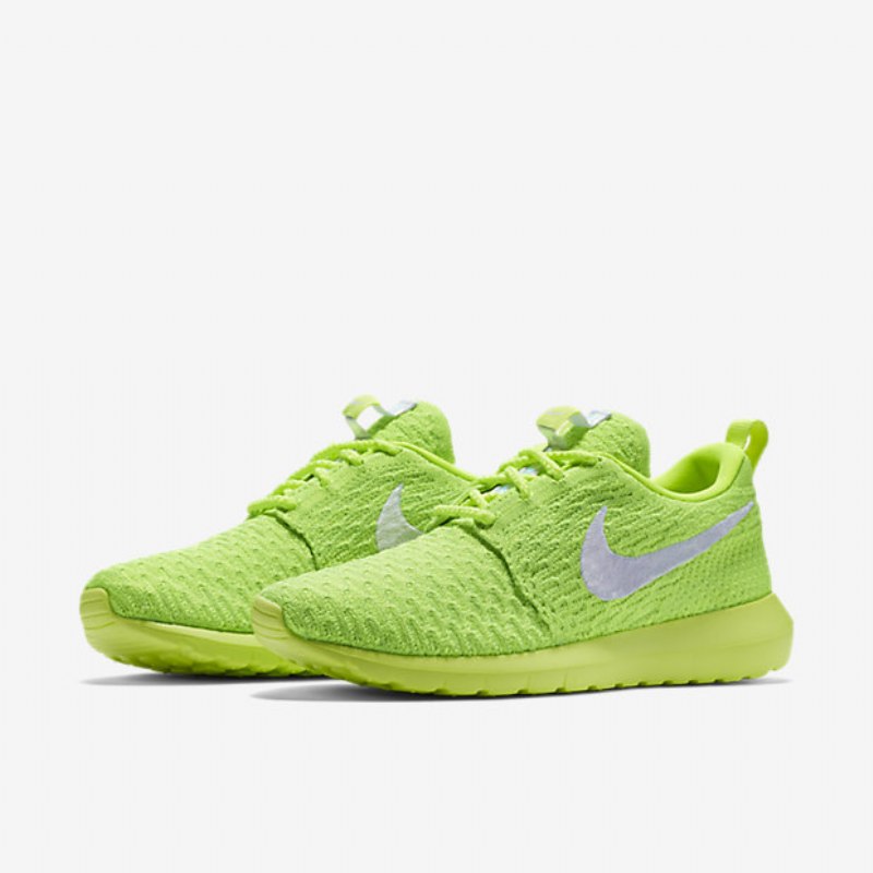 Nike Roshe Flyknit Nm Kengät Volt Electric Vihreä Valkoinen