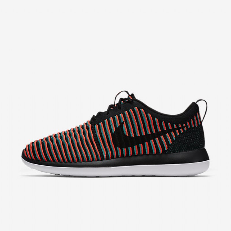 Nike Roshe Flyknit Two Shoes Black Crimson Kiiltävä Läpinäkyvä Jade