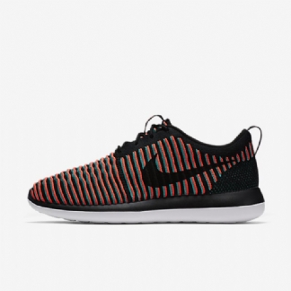 Nike Roshe Flyknit Two Shoes Black Crimson Kiiltävä Läpinäkyvä Jade