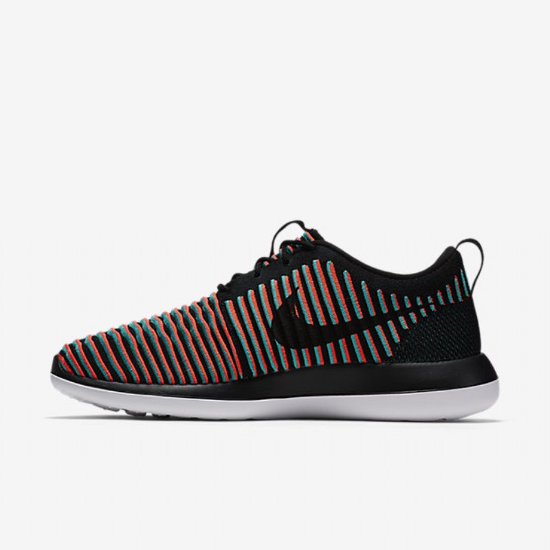Nike Roshe Flyknit Two Shoes Black Crimson Kiiltävä Läpinäkyvä Jade