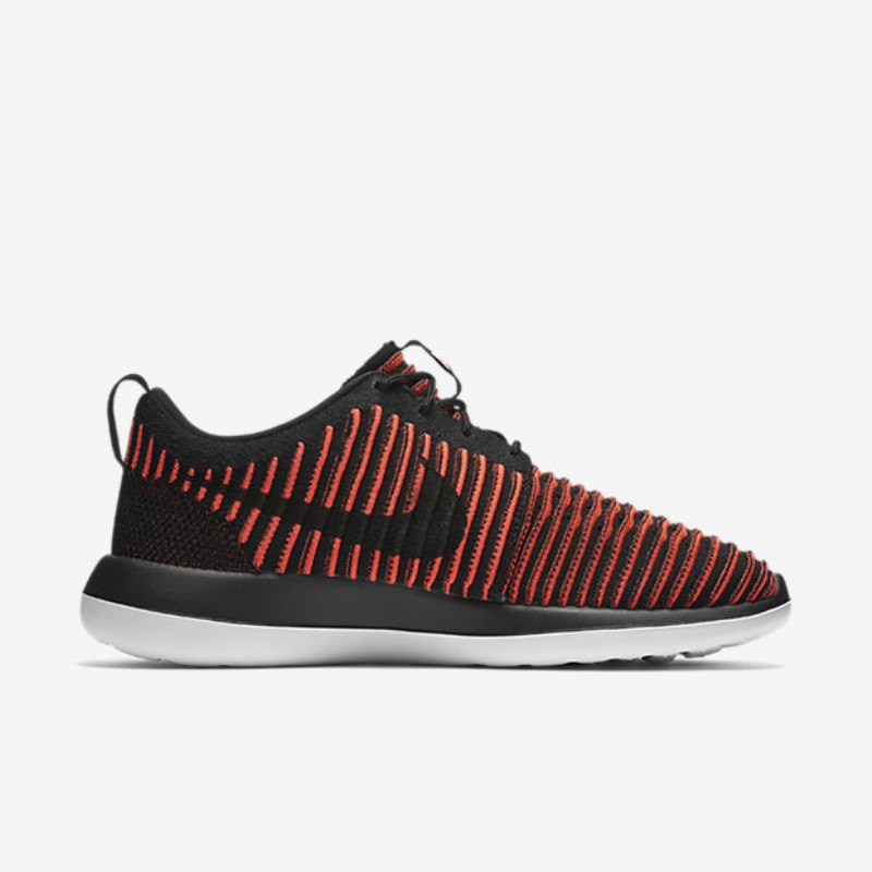 Nike Roshe Flyknit Two Shoes Black Crimson Kirkas Valkoinen
