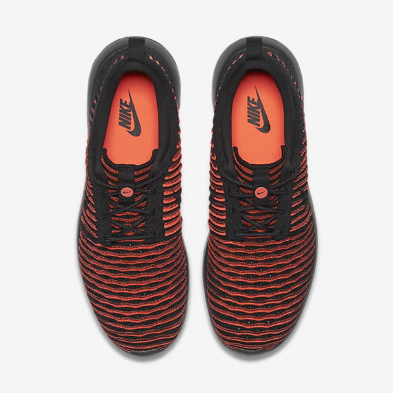 Nike Roshe Flyknit Two Shoes Black Crimson Kirkas Valkoinen