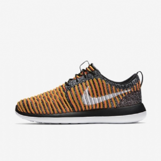Nike Roshe Flyknit Two Shoes Loistava Mango Black Lead Gold White