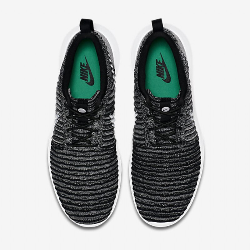 Nike Roshe Flyknit Two Shoes Musta Harmaa Wolf Green Stage White
