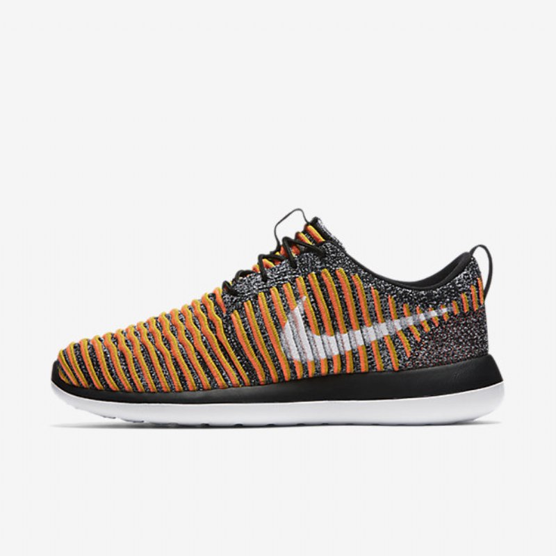 Nike Roshe Flyknit Two Shoes Musta Kirkas Mango Lyijykulta Valkoinen