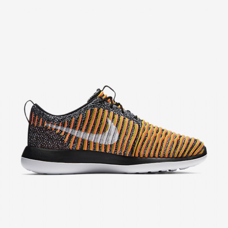Nike Roshe Flyknit Two Shoes Musta Kirkas Mango Lyijykulta Valkoinen