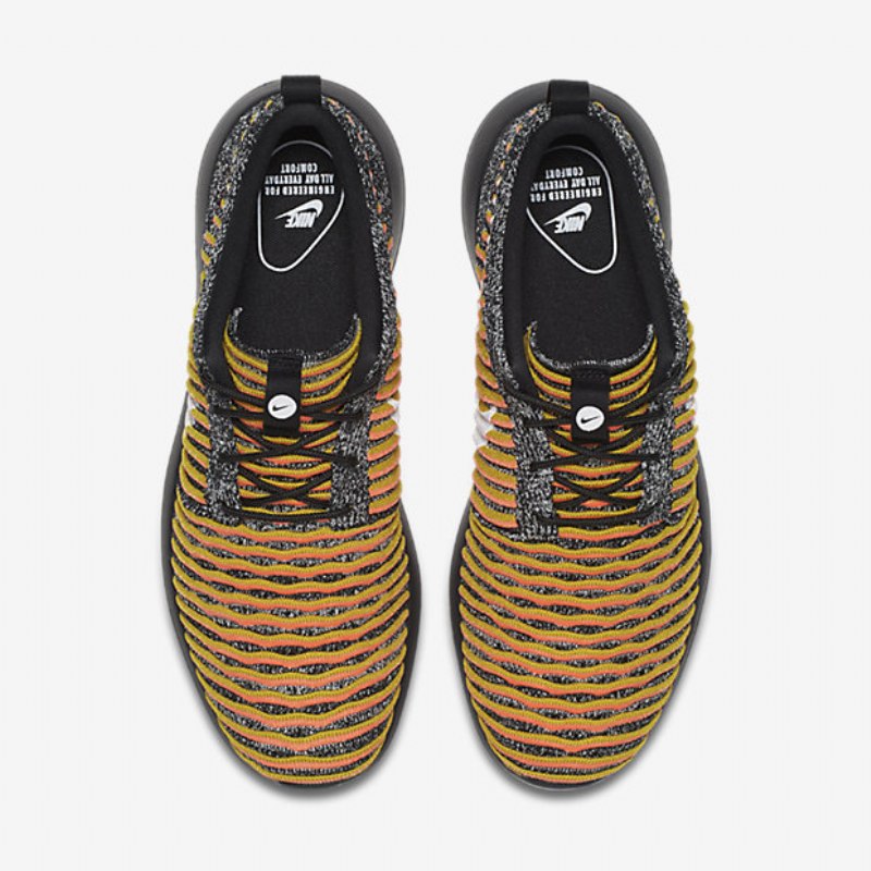 Nike Roshe Flyknit Two Shoes Musta Kirkas Mango Lyijykulta Valkoinen