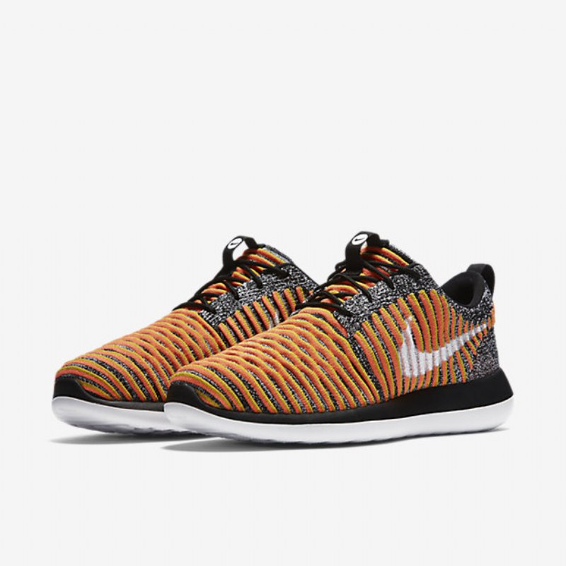 Nike Roshe Flyknit Two Shoes Musta Kirkas Mango Lyijykulta Valkoinen