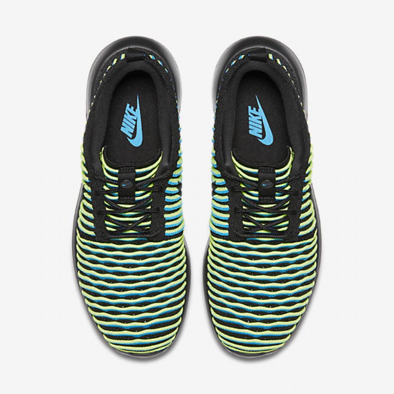 Nike Roshe Flyknit Two Shoes Musta Sininen Photo Volt