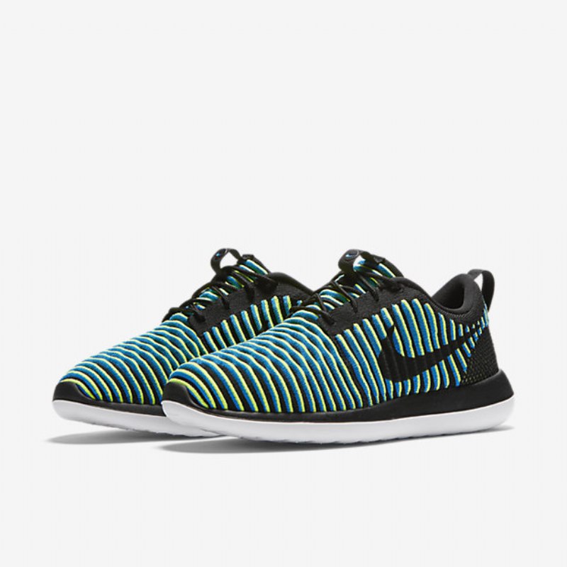 Nike Roshe Flyknit Two Shoes Musta Sininen Photo Volt