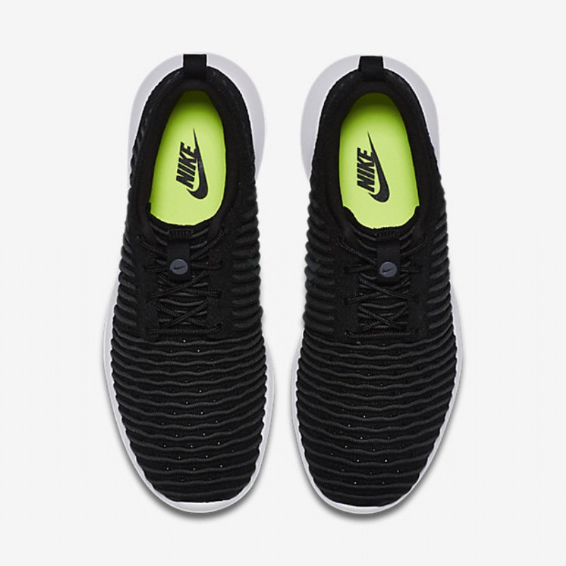Nike Roshe Flyknit Two Shoes Musta Valkoinen Volt Tummanharmaa