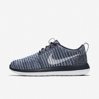 Nike Roshe Flyknit Two Shoes Navy University Binary Blue Green Steam White
