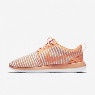 Nike Roshe Flyknit Two Shoes Persikkavoide Pure Platinum White