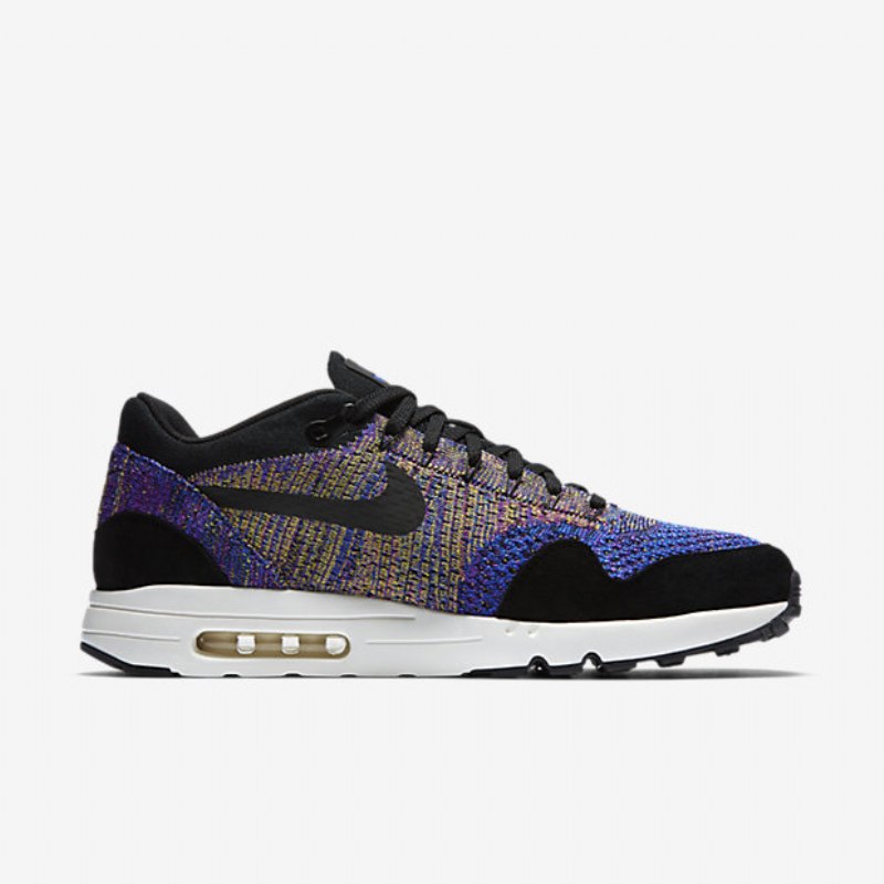 Nikelab Kengät Air Max 1 Miesten Flyknit Blue Runner Kirkkaan Violetti Sail Black